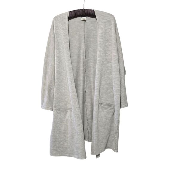 Anthropologie Donni. Open Front Longline Dolman 3/4 Sleeve Cardigan Gray OSFM - Picture 2 of 6